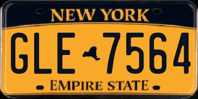 NY license plate GLE7564