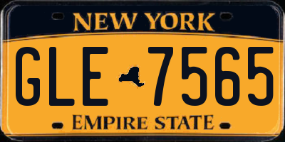 NY license plate GLE7565