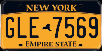 NY license plate GLE7569