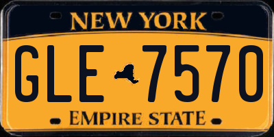 NY license plate GLE7570