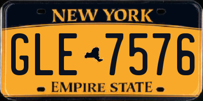 NY license plate GLE7576