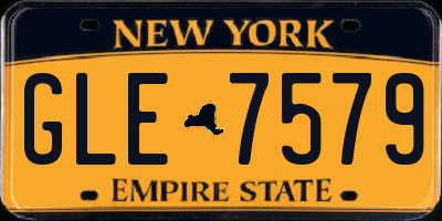 NY license plate GLE7579