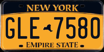 NY license plate GLE7580