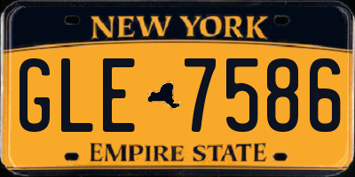 NY license plate GLE7586
