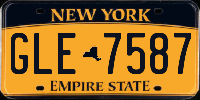 NY license plate GLE7587