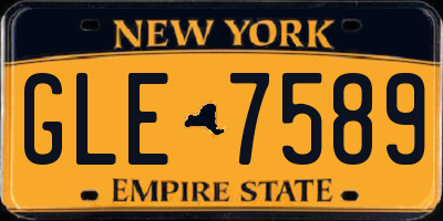 NY license plate GLE7589