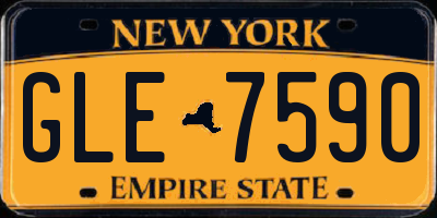 NY license plate GLE7590