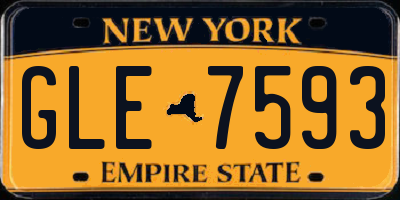 NY license plate GLE7593