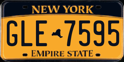 NY license plate GLE7595