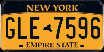 NY license plate GLE7596
