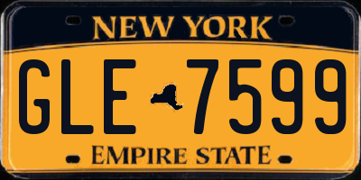 NY license plate GLE7599