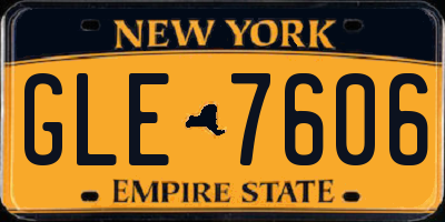 NY license plate GLE7606