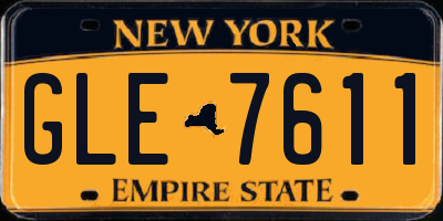 NY license plate GLE7611