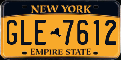 NY license plate GLE7612