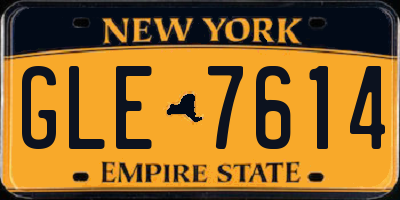 NY license plate GLE7614