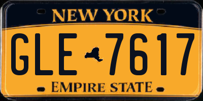 NY license plate GLE7617