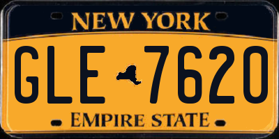 NY license plate GLE7620