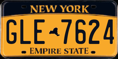 NY license plate GLE7624