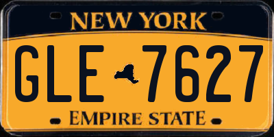 NY license plate GLE7627