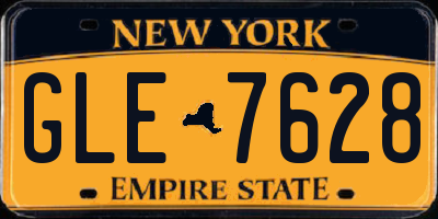 NY license plate GLE7628