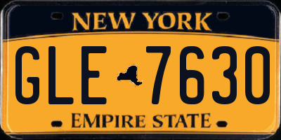NY license plate GLE7630