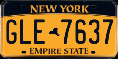 NY license plate GLE7637