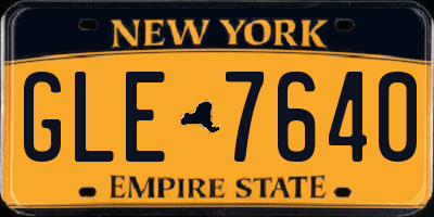 NY license plate GLE7640