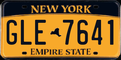 NY license plate GLE7641