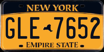 NY license plate GLE7652