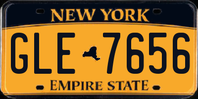 NY license plate GLE7656