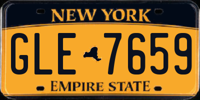 NY license plate GLE7659