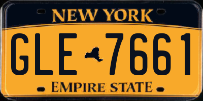 NY license plate GLE7661