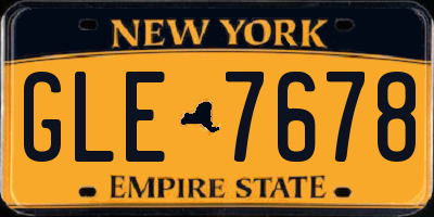 NY license plate GLE7678