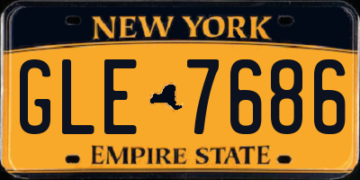 NY license plate GLE7686