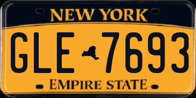 NY license plate GLE7693