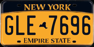 NY license plate GLE7696