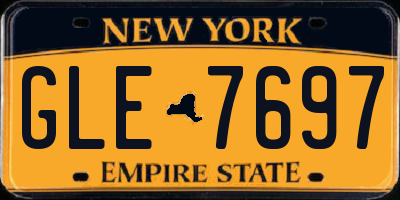 NY license plate GLE7697