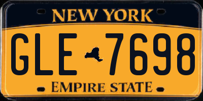 NY license plate GLE7698