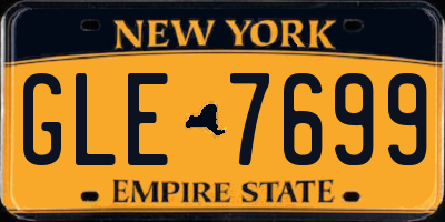 NY license plate GLE7699
