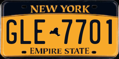 NY license plate GLE7701