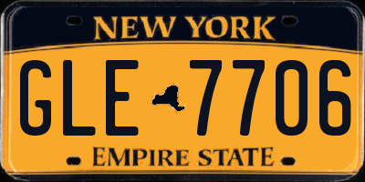 NY license plate GLE7706