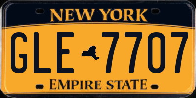 NY license plate GLE7707