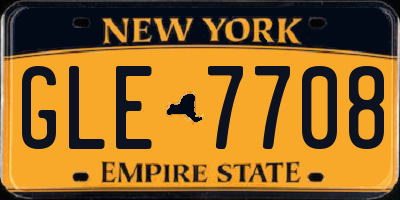 NY license plate GLE7708