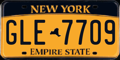 NY license plate GLE7709