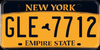 NY license plate GLE7712