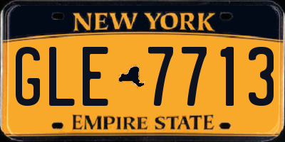 NY license plate GLE7713