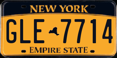 NY license plate GLE7714