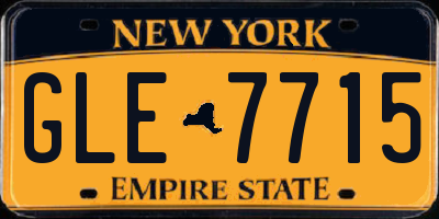 NY license plate GLE7715