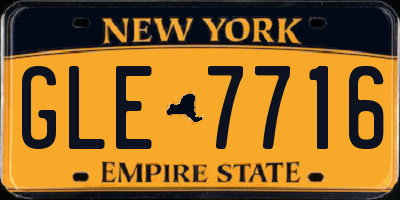 NY license plate GLE7716