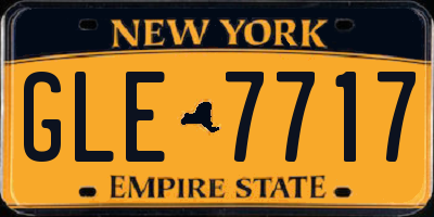 NY license plate GLE7717